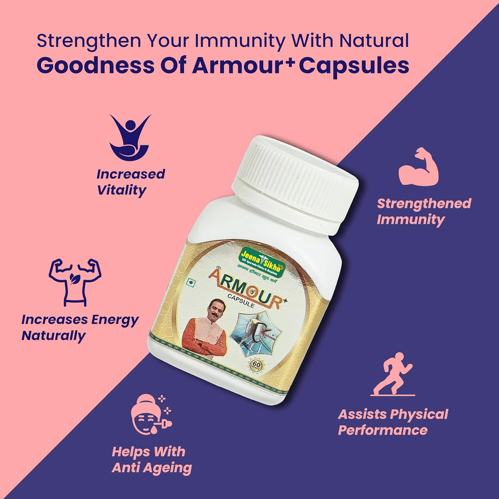 Jeena Sikho Armour+ Capsules | Herbal Multivitamins for Good Immunity - 60 Caps