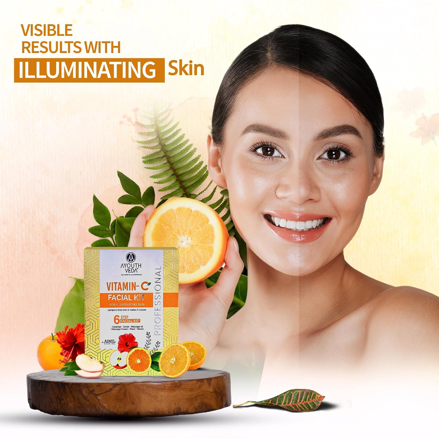 Ayouthveda Vitamin C Facial Kit, For Illuminating Skin, Vitamin C, Brightening facial kit, Skin care kit for glowing 40g Kit.