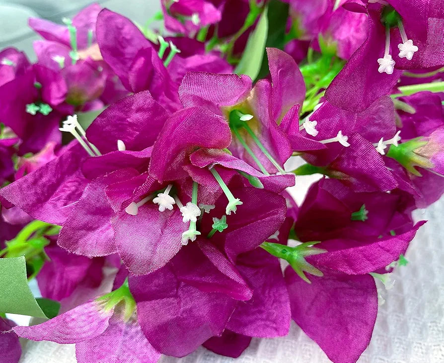 Artificial Flowers Silk Bougainvillea Branches Faux Artificial Bougainvillea Floral Stems Long Plant Branches 45"
