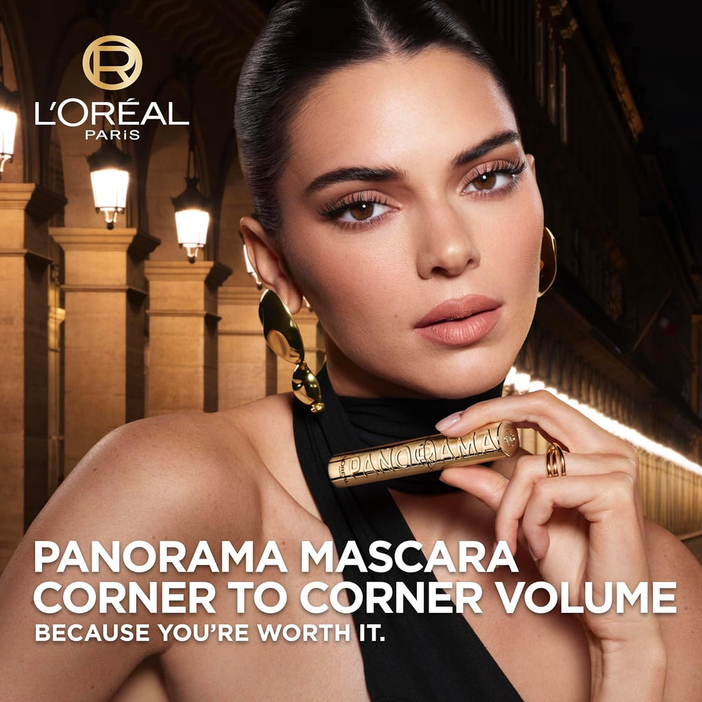 Lâ€™Oreal Paris Voluminous Panorama Waterproof Mascara Volumizing, Clump Free, Smudge free, Long-lasting, Black, 9.9ml