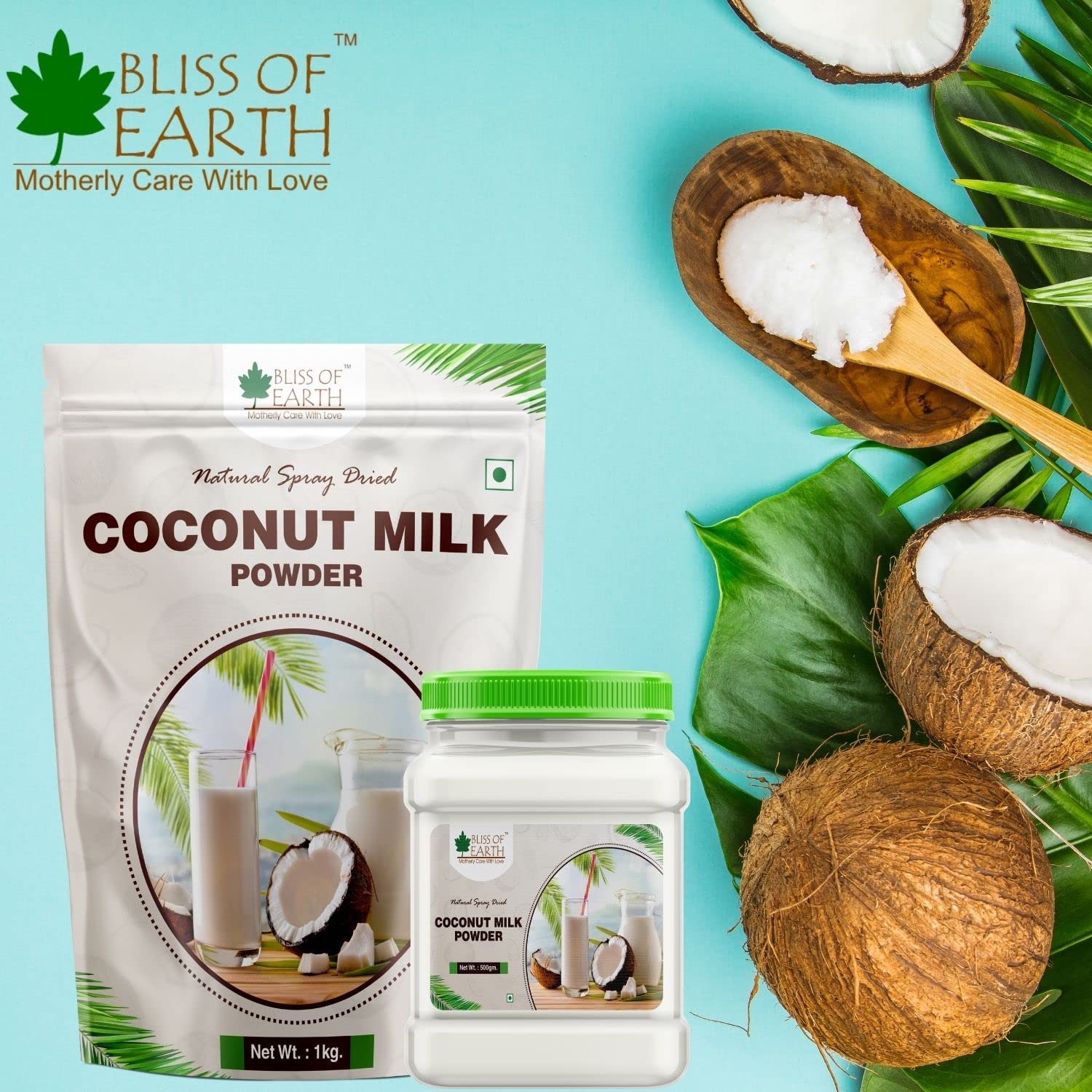 Bliss Of Earth Coconut Milk Powder 200GM Natural Spray Dried Great for Coffee, Tea and Gravy