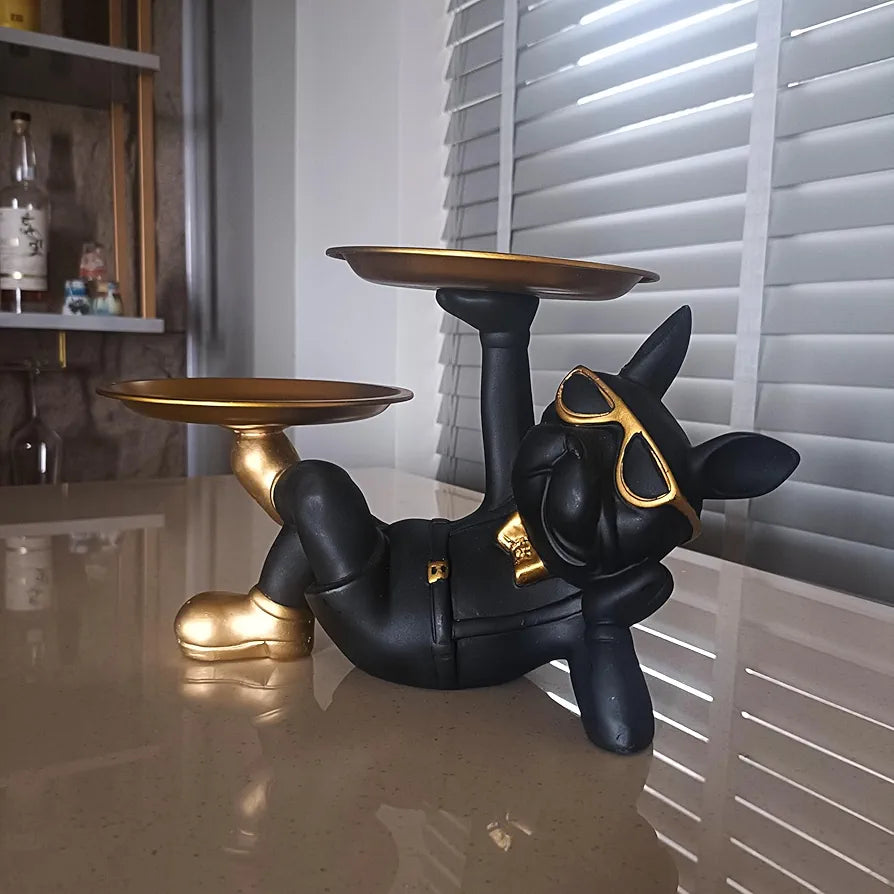 Alila Bulldog Animal Figurine Sculpture Statue Dog for Table Tray Keys Storage Jewelries Holder