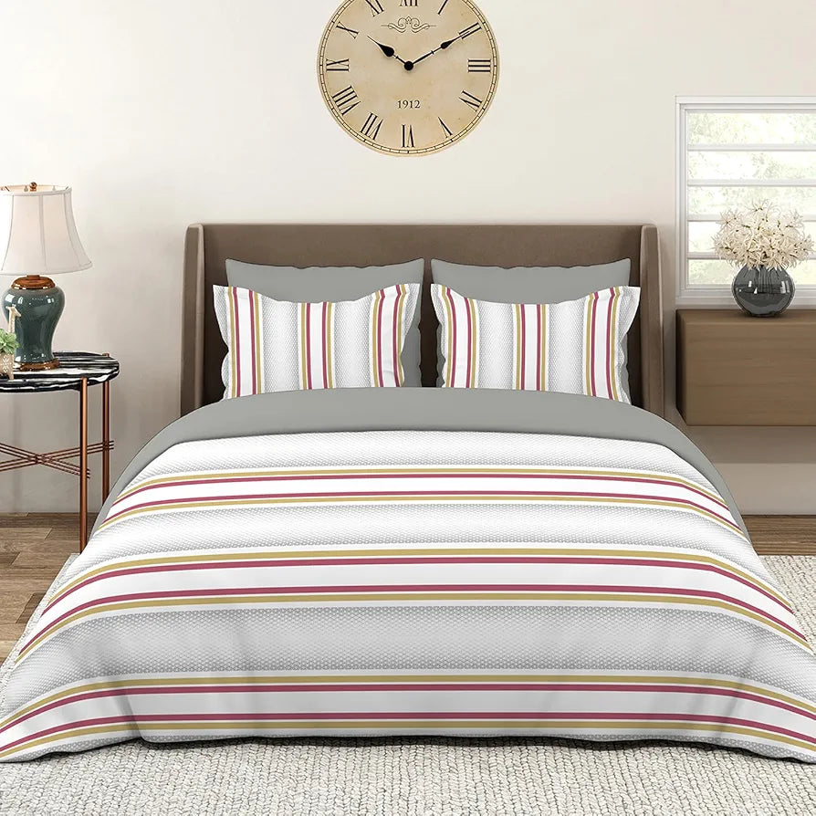 Layers Durathread Bedsheet Set for All Seasons Lightweight Moisture Absorbent 225 CVC King Size White