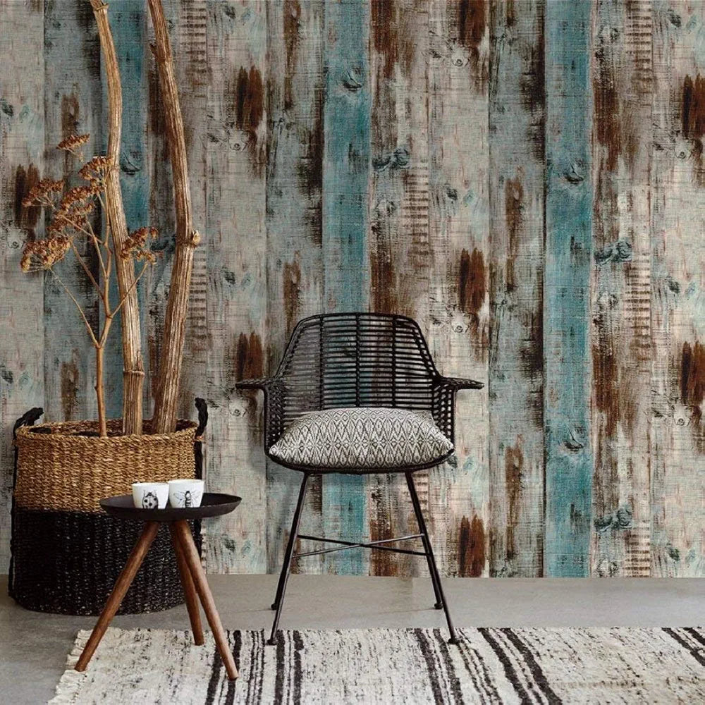 Indian Royals Wooden Pvc Vinyl Abstract Themed Self Adhesive Strip Wallpaper Wooden Wallpaper