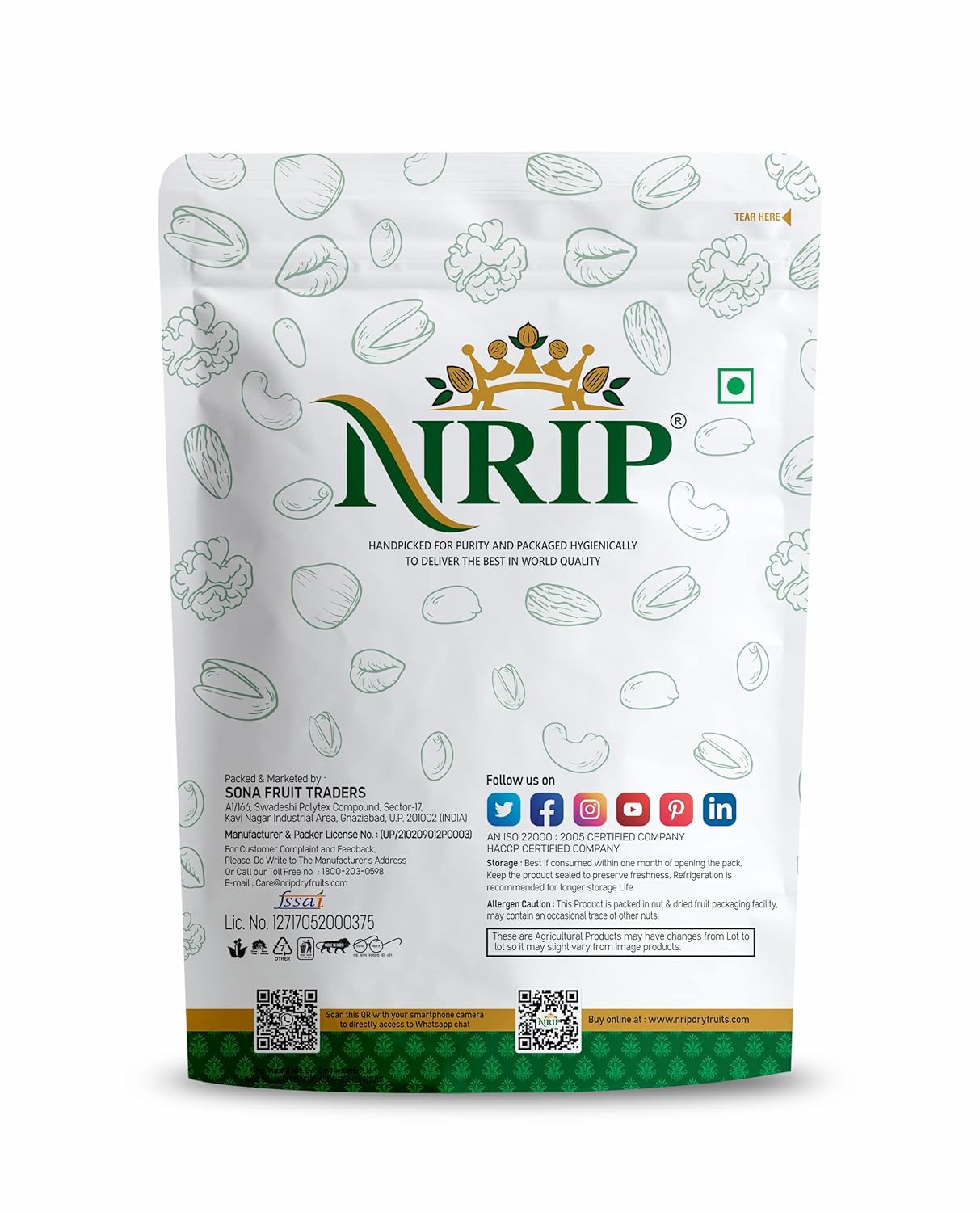 NRIP Premium California Roasted & Salted Pistachios 200g | Healthy Snacks, Dry Fruits, Pista | Tasty & Healthy | High in Protein & Dietary Fiber | Low Calorie Nuts