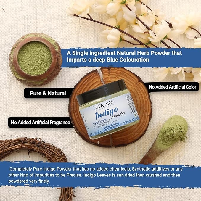 Stamio Indigo Powder for Hair Colour - 100 gms