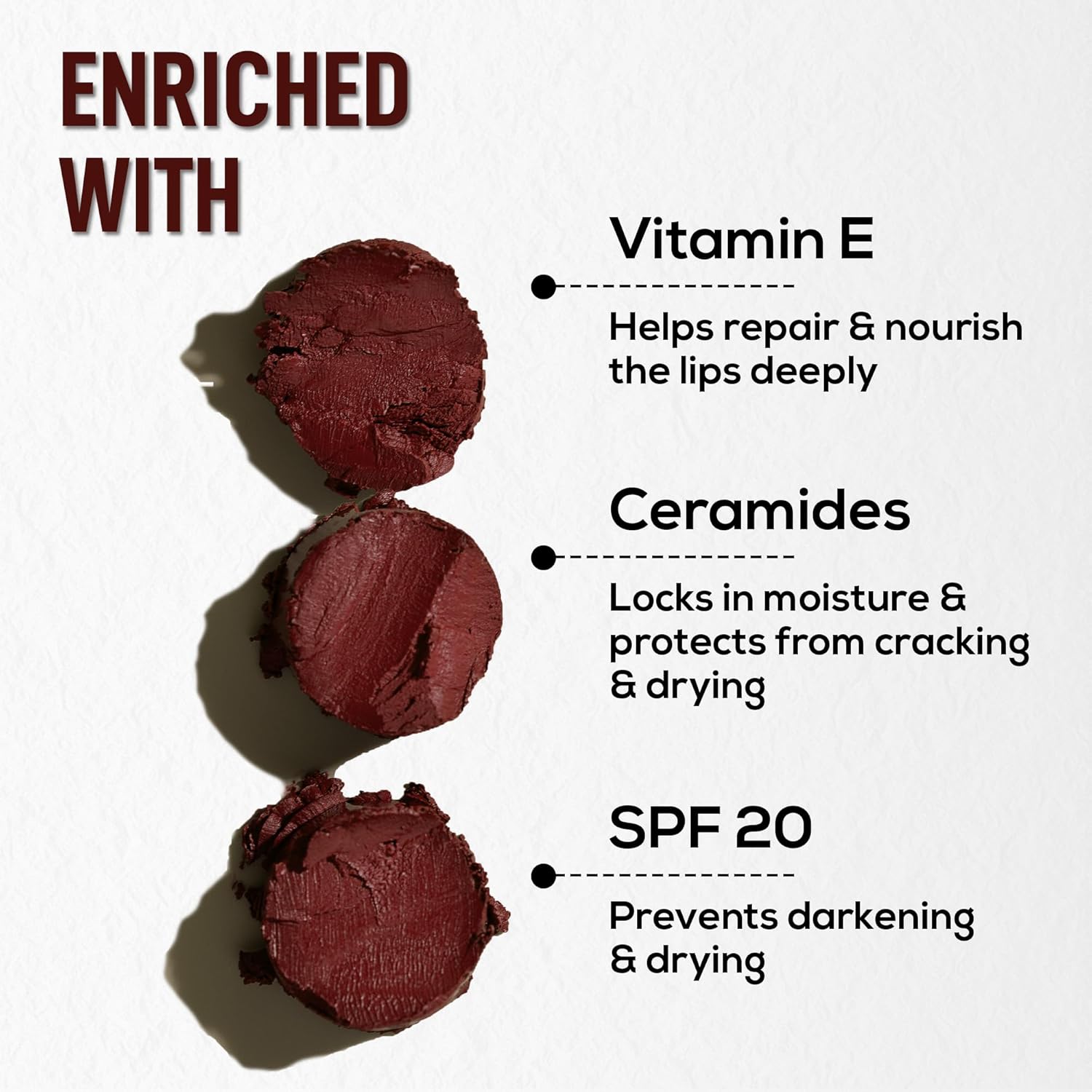 RENEE Colorlock Transfer Not Lip Crayon with Sharpener, SPF 20, Waterproof, Smudgeproof, Lightweight & Long Lasting, Intense Color Payoff with Ultra Matte Finish, Enriched with Vitamin E, Desire 3gm