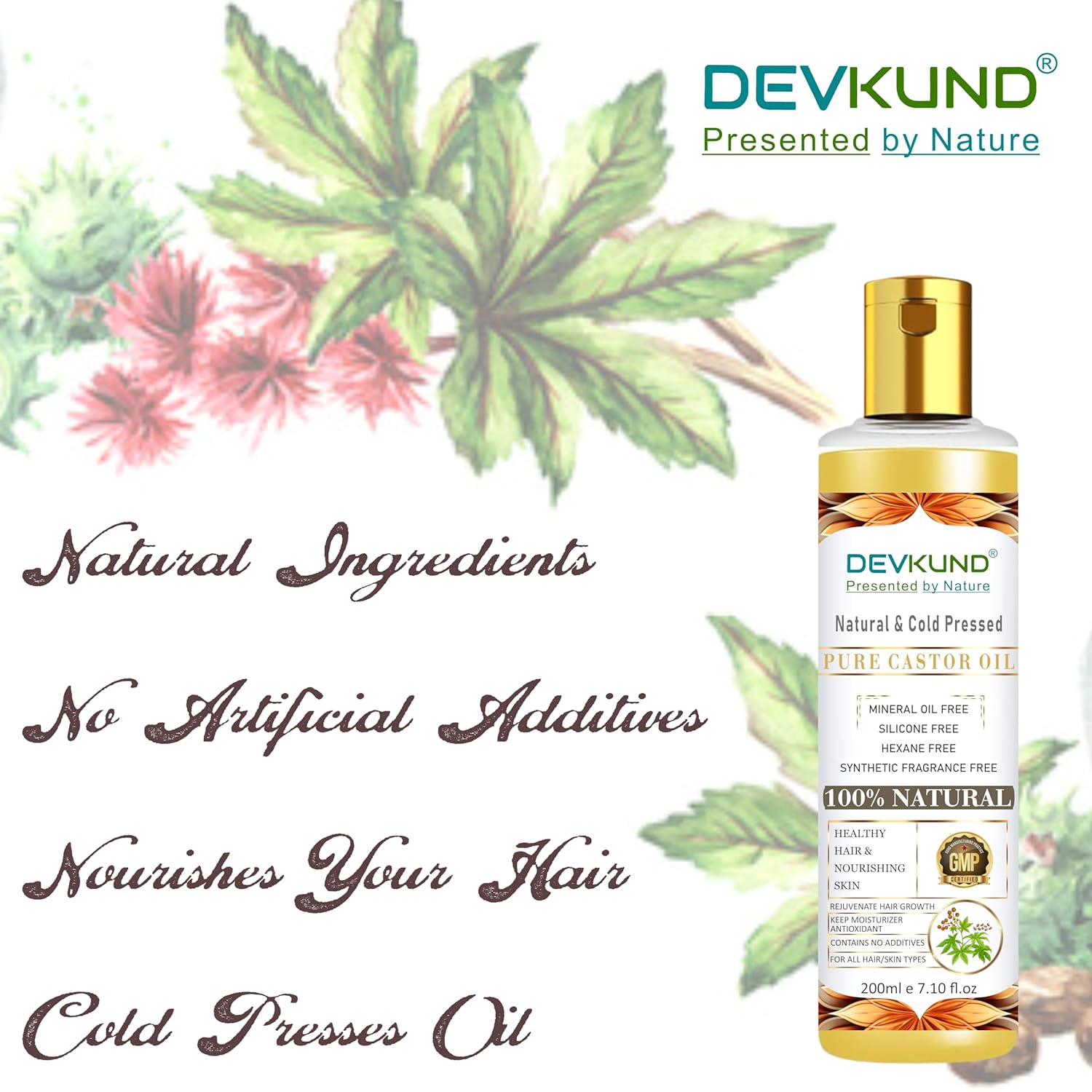 Devkund Â® Cold Pressed Castor Oil for Hair Growth, Skin Care, Moisturising Dry Skin, Nails, Eyelash - Virgin Grade - 400ml