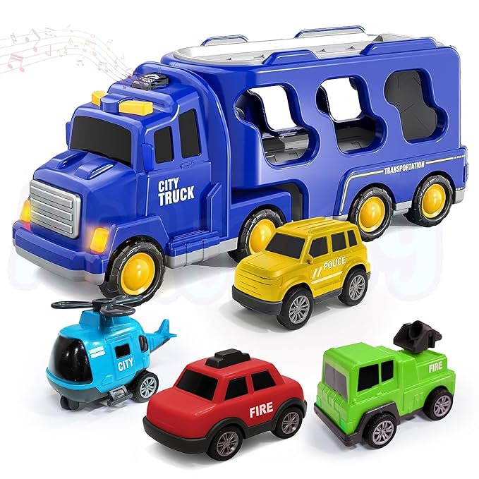 Kidology Boy Toys for 3-5 Year Old Toddlers Truck Sets Multicolor