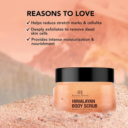 Botanic Hearth Himalayan Body Scrub with Lychee Oil - Natural Exfoliating Body & Face Scrub