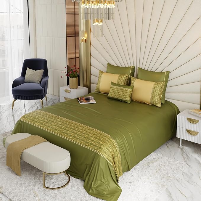 Stoa Paris Crown of Versailles 6 Piece Bedsheet Set Colour Olive