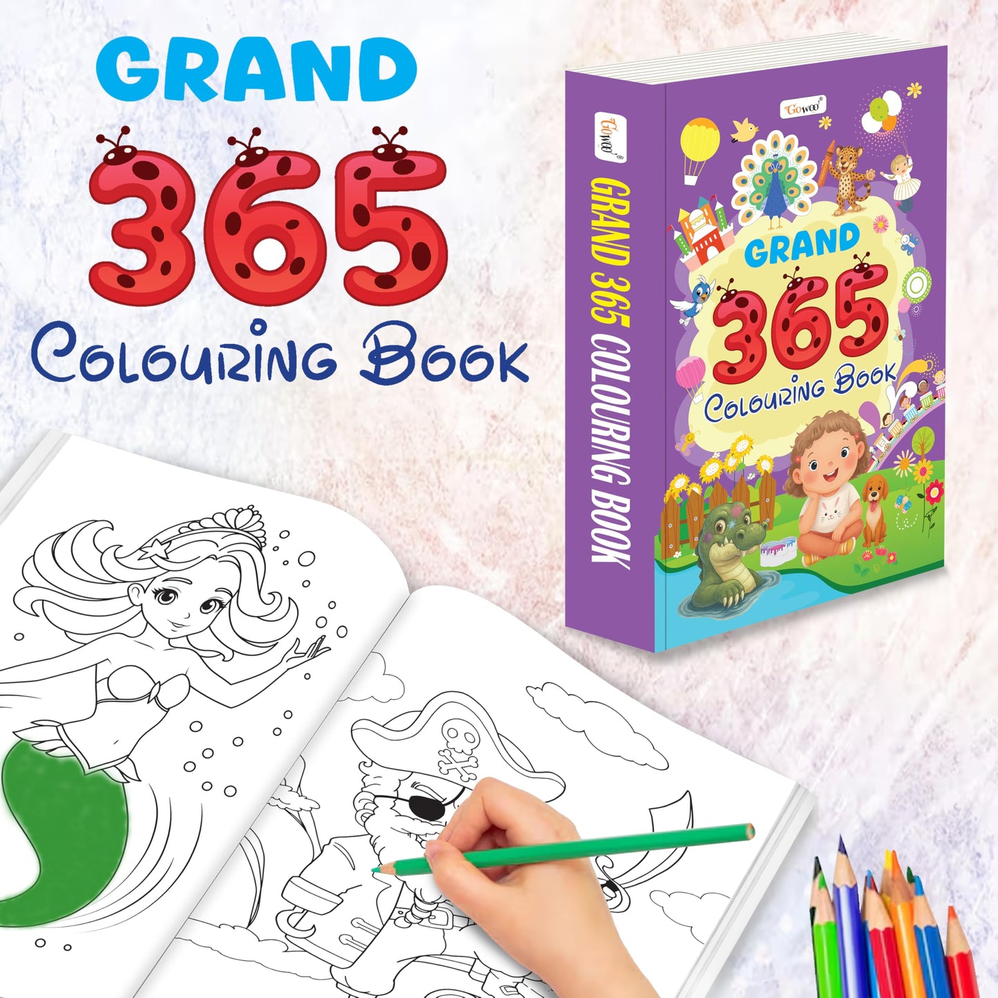 Grand - 365 Colouring Book :- Learn With Colouring, Creative Learning For Toddlers, Preschool Colouring Book, Educational Book For Kids, Toddler Fun Book, Simple Colouring Book For Kids