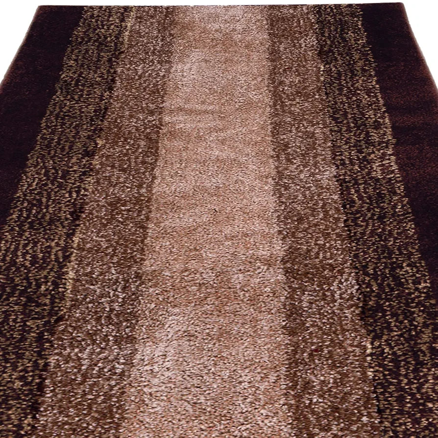 Kuber Industries Shaggy Carpet Polyester Bedside Runner Rectangular Soft Rug for Hall Offices Kitchens Bedroom Dark Brown
