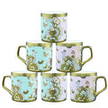 Femora Bone China Gloden Tea Cup | Butterfly & Peacock | 160 Ml | Peach