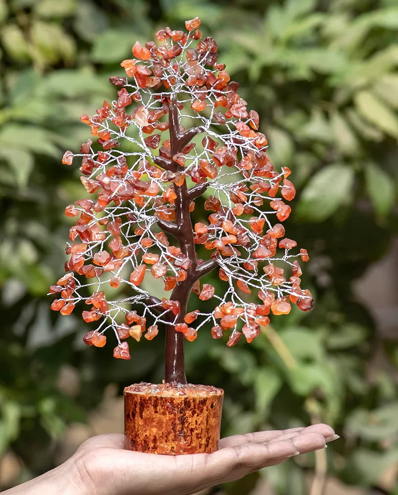 HindCraft Carnelian Chakra Crystal Silver Wire 10-12 inch