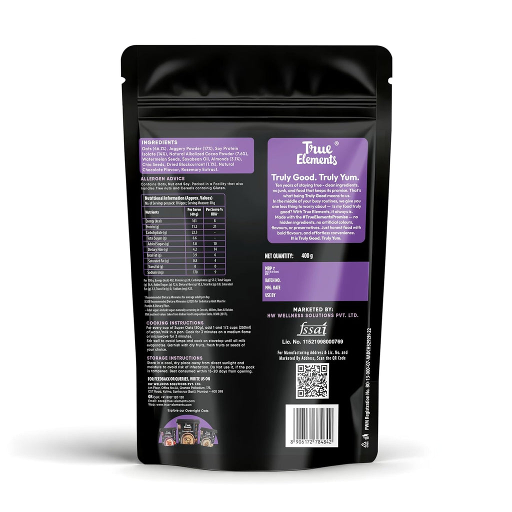 True Elements High Protein Muesli 400g | 28g Protein | Dark Chocolate | Healthy Breakfast Cereal | Rich in Nuts, Seeds & Wholegrains | No Added Preservatives