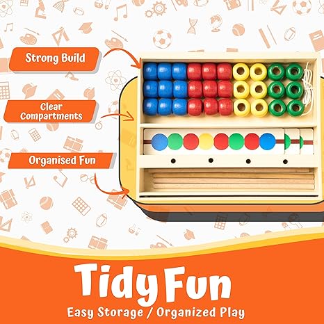 Skillofun Wooden Beads Pattern Box Fine Motor Skill Toys For Kids Activity