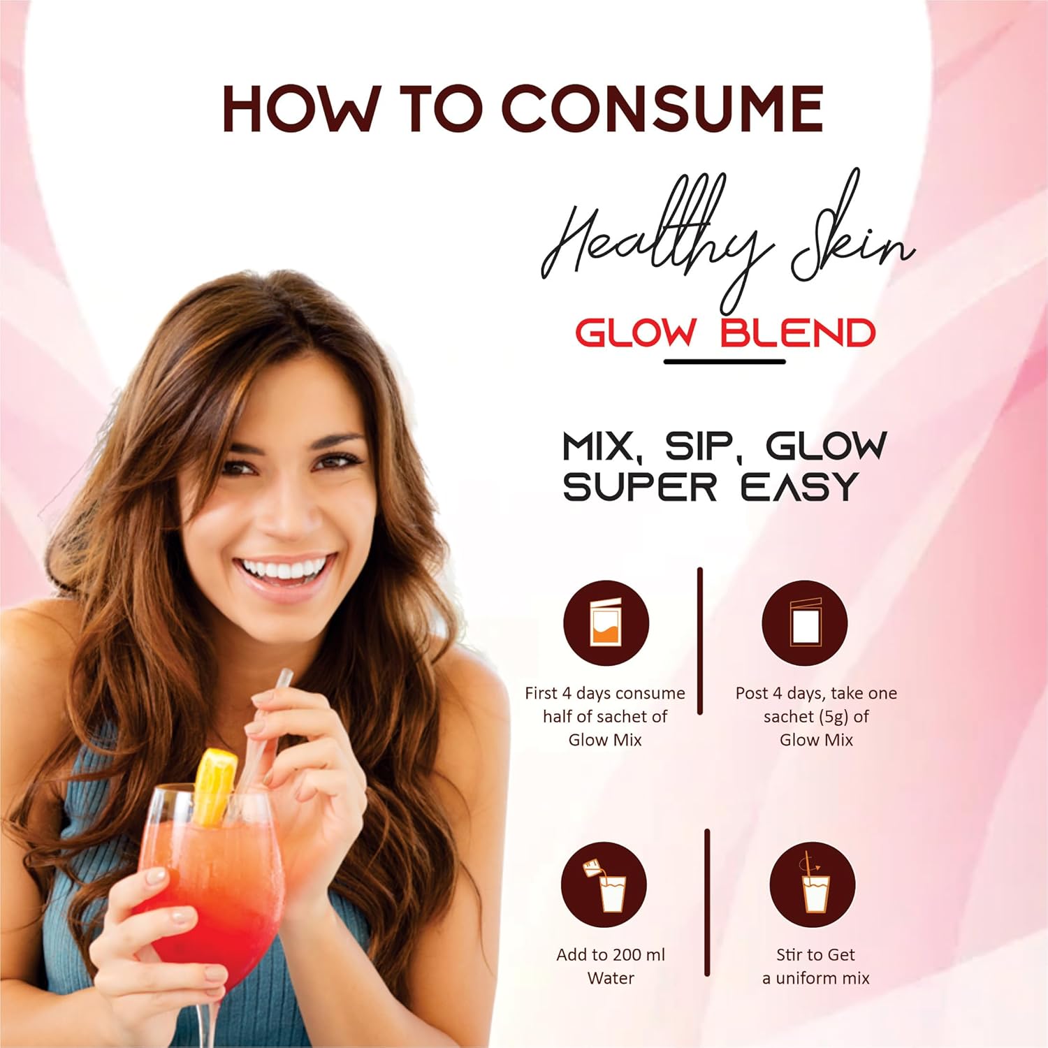 Glowsik Healthy Skin Glow Blend, Ayurvedic Beauty Supplement for Healthy, Glowing Skin - 30 Sachets | Pack of 2