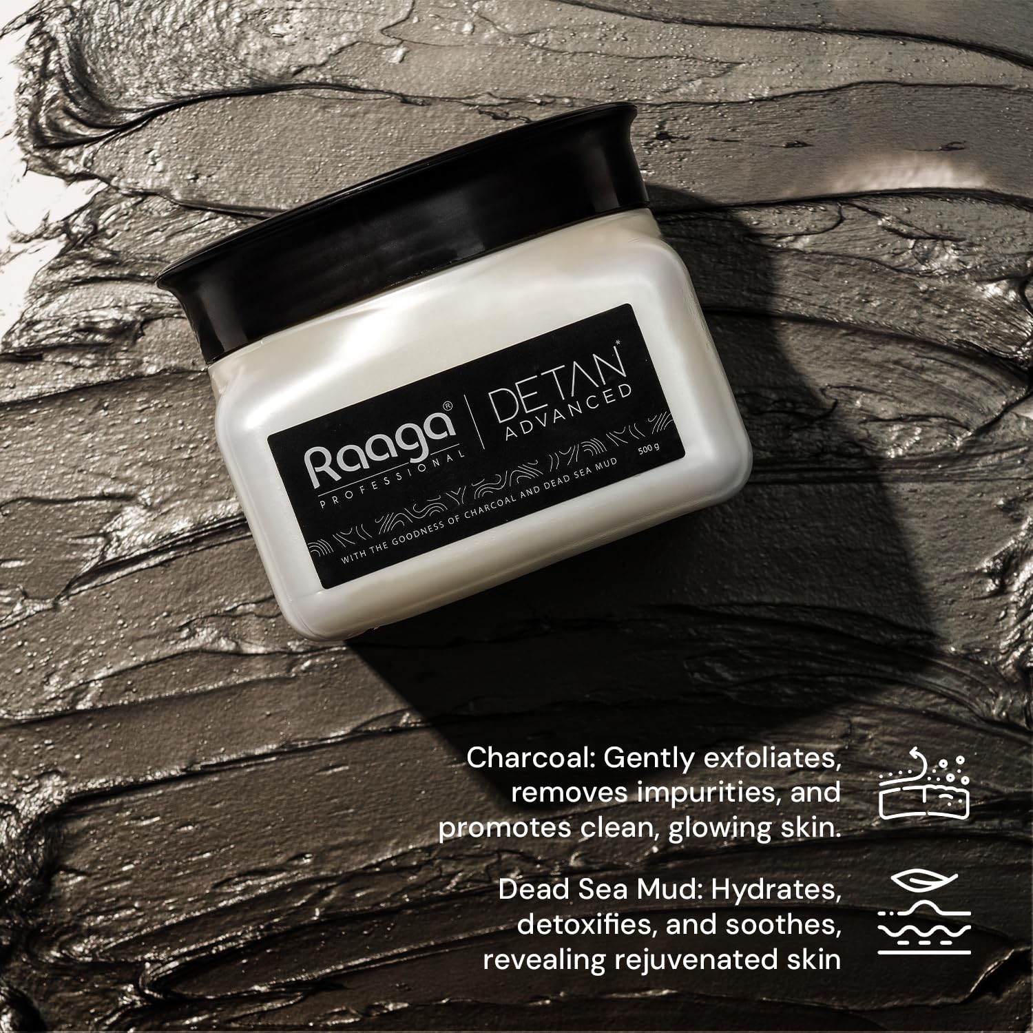 Raaga Professional Detan Advanced Cream, Suitable for All Type of Skin (Black, 500 g)