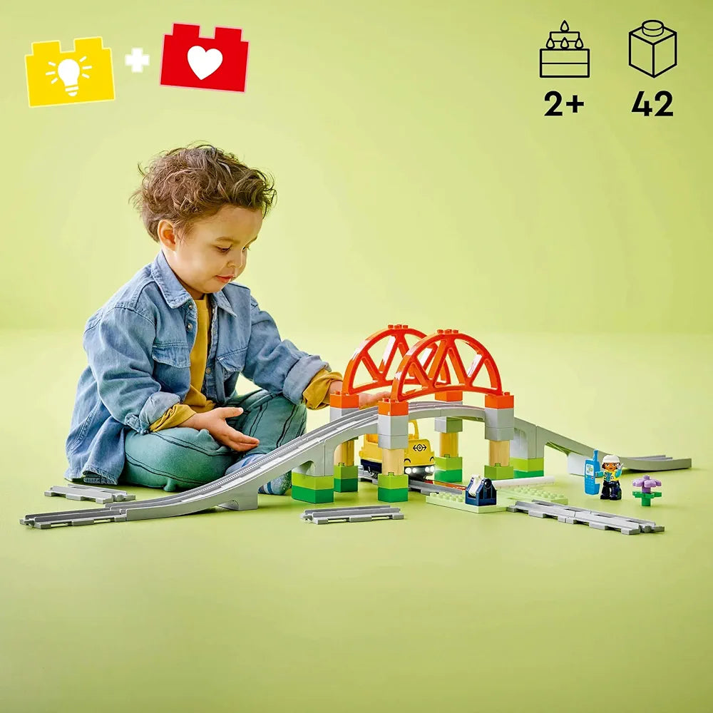 Lego Duplo Town Train Bridge and Tracks Expansion Set 10426 Building Blocks Toys for 2+ Gift for Boys and Girls