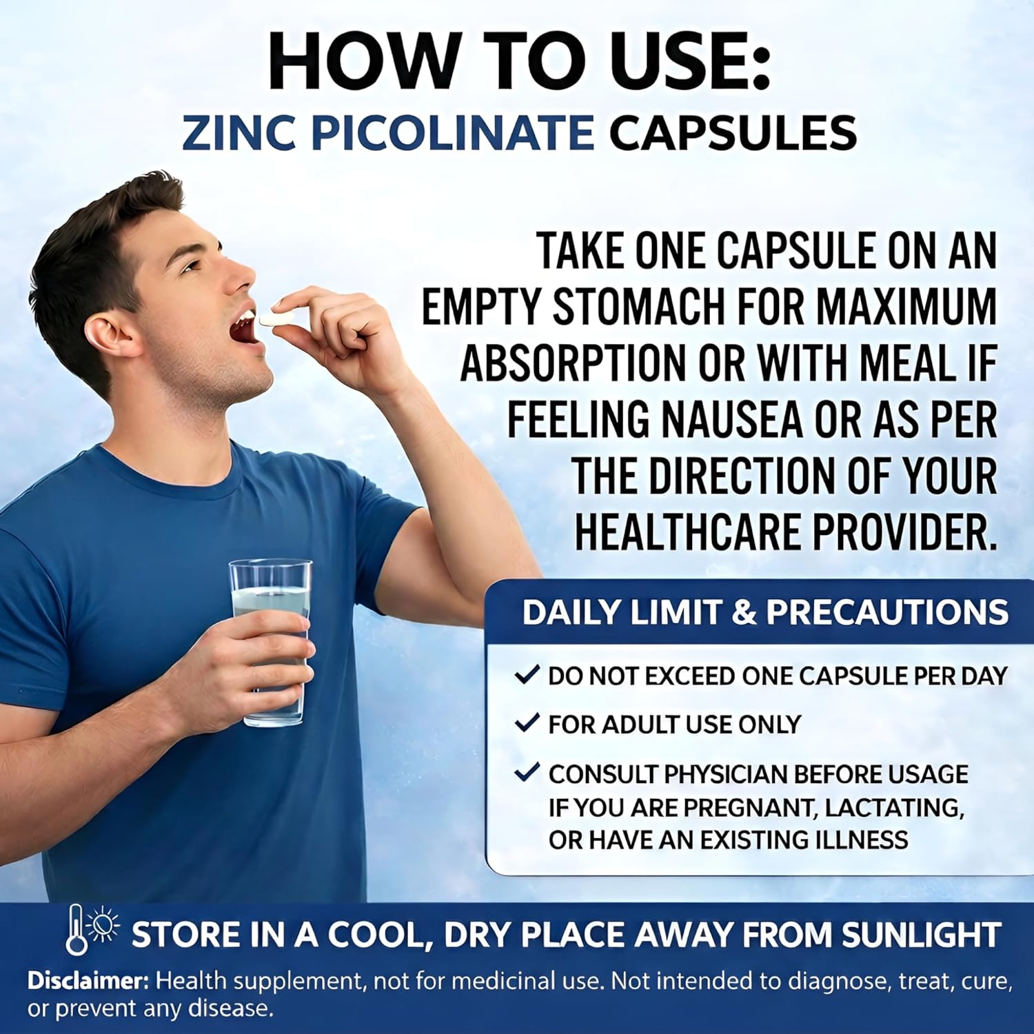 Suplee Zinc Picolinate with Copper Gluconate | High Absorption Zinc Supplement | Immunity, Skin Health & Muscle Support | 90 Veg Capsules