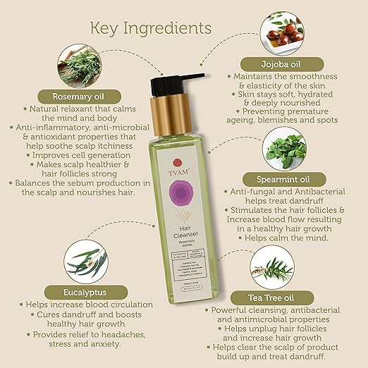 TVAM Rosemary & Jojoba Oil Hair Cleanser - 200 ml
