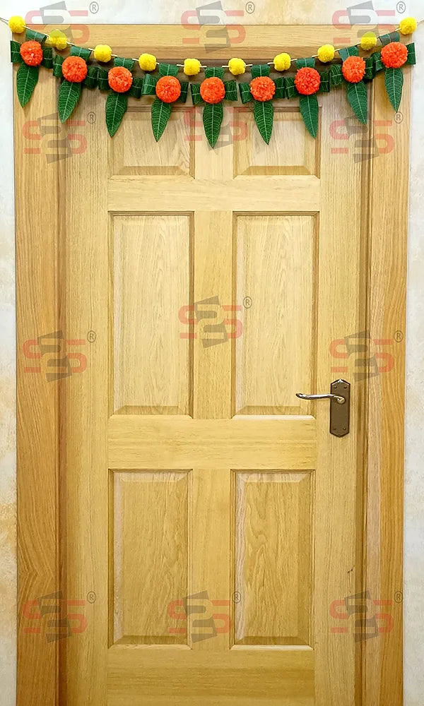 Mango Leaves and Flowers Decoration Door Toran