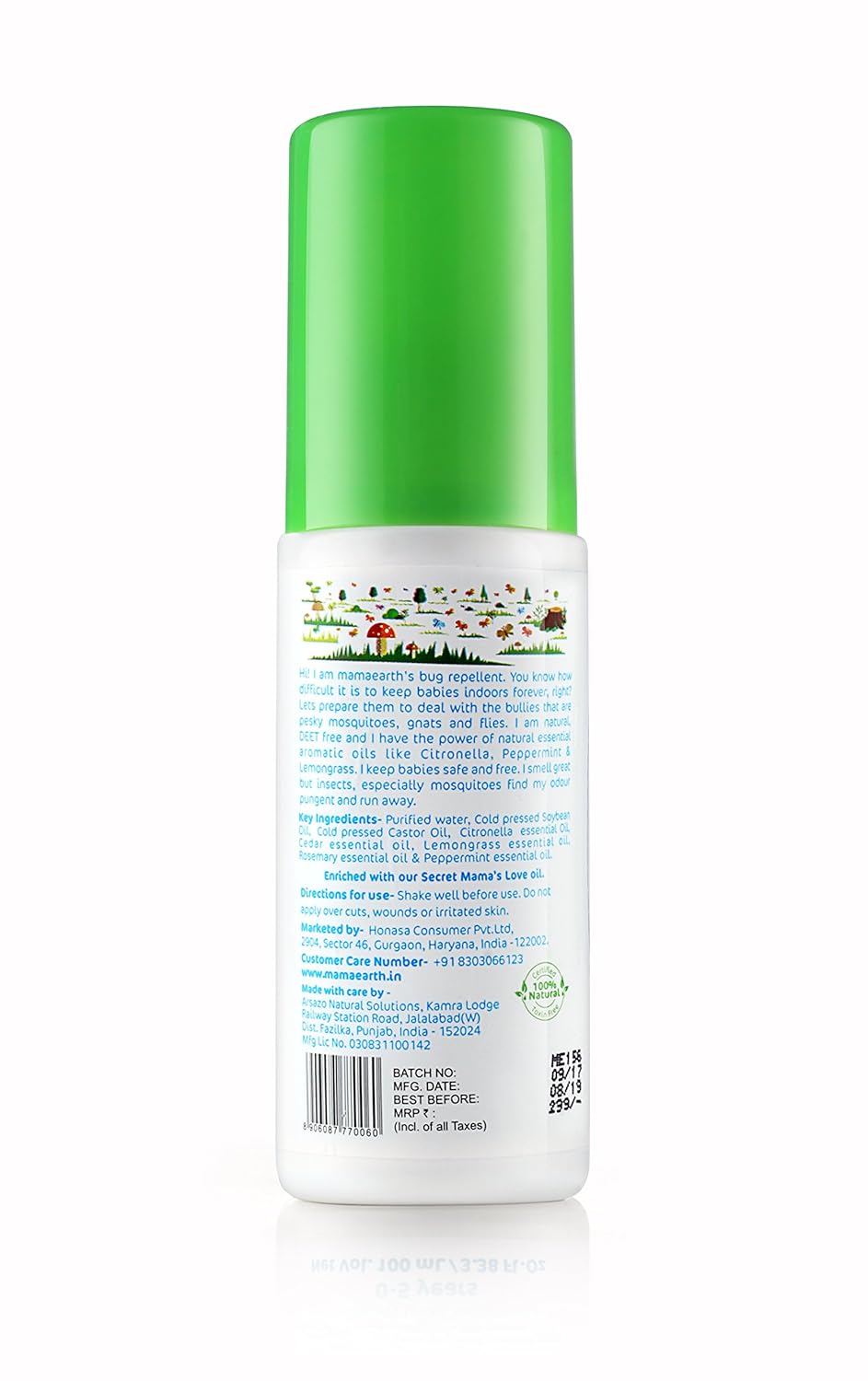 Mamaearth Natural Insect Repellent for Babies (100 ml, 0-5 Yrs), Pack of 1