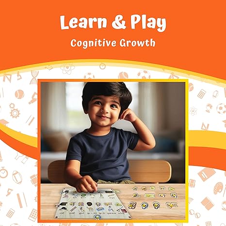 Skillofun Tamil Letters Wooden Board with Pictures Tamil Learning Kids Activity Toys
