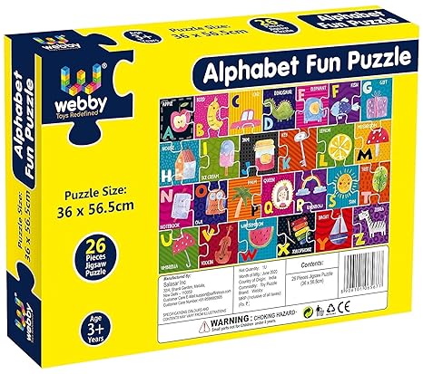 Webby Alphabets Floor Puzzle for 3 and Above, 26 Piece, Multicolour Kids