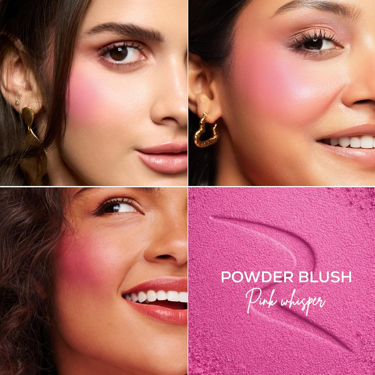 RENEE You Are Blushing Powder Blush With Matte Finish | Buildable, Rosy Payoff, Lightweight, Long-Lasting Formula | With Grapeseed oil, Olive oil & Vitamin E - Pink Whisper | 5.5g
