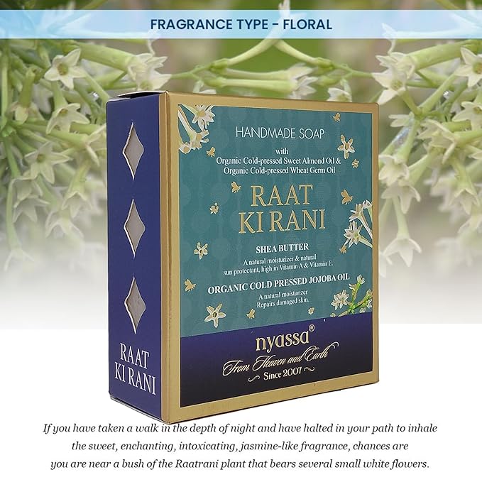 Nyassa Raat Ki Raani Natural Handmade Bathing Soap - 150 Gms