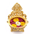 Two Moustaches 10.5 Inches Ethnic Design Brass Urli Traditional Bowl Decor Showpiece