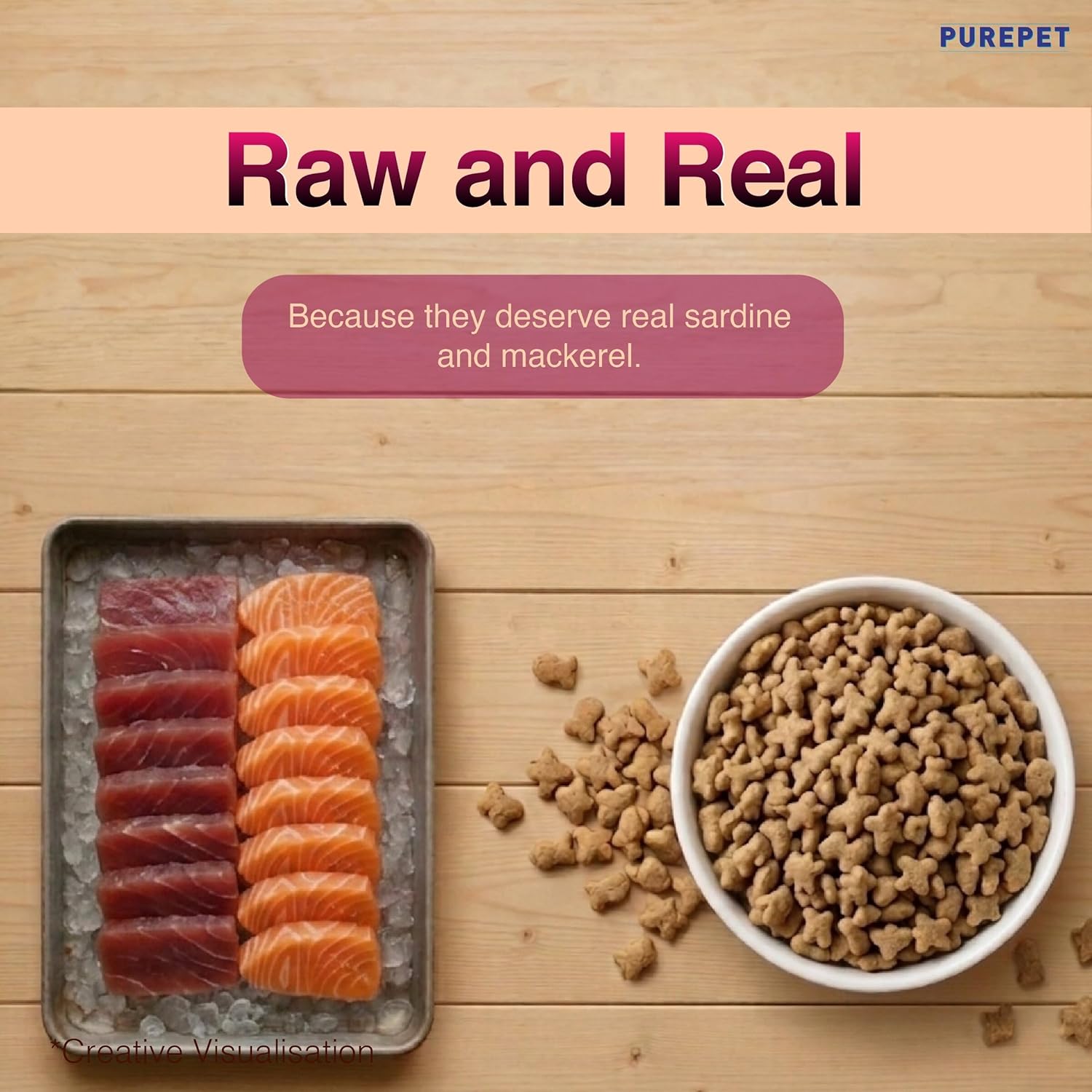 Purepet Adult Dry Cat Food 1kg | Tuna & Salmon Flavour | Hairball Protection | Heart Care with Taurine | Skin Health
