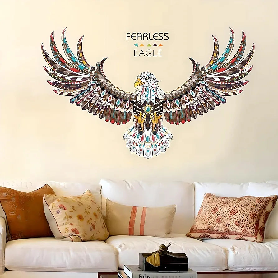 Jaamso Royals New Eagle Wings Large Pvc Vinyl Self Adhesive Wall Sticker for Home