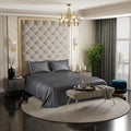 Stoa Paris Satin Bedsheets for Double Bed 300TC Premium Bedsheet with 2 Pillow Covers Colour Twilight Embrace