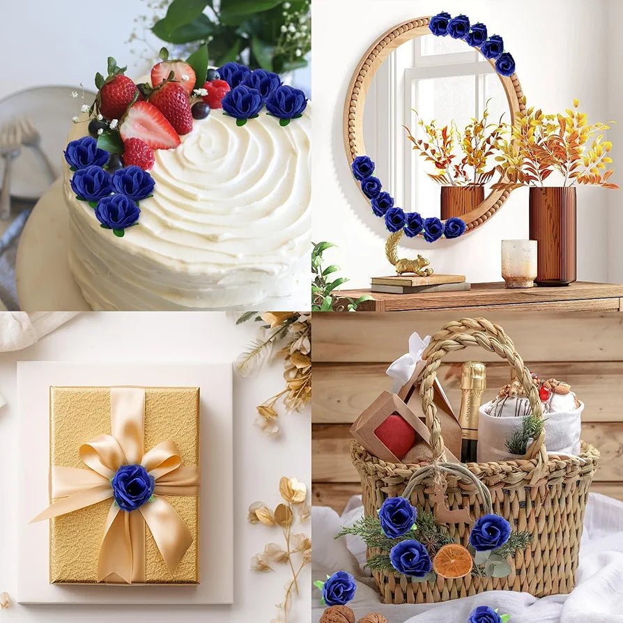 Artificial Roses Fake Silk Flower Mini Rose Head 1.5 - 100 pcs