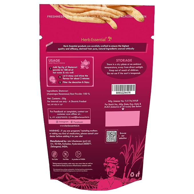Herb Essential Shatavari Powder - 50 Gms