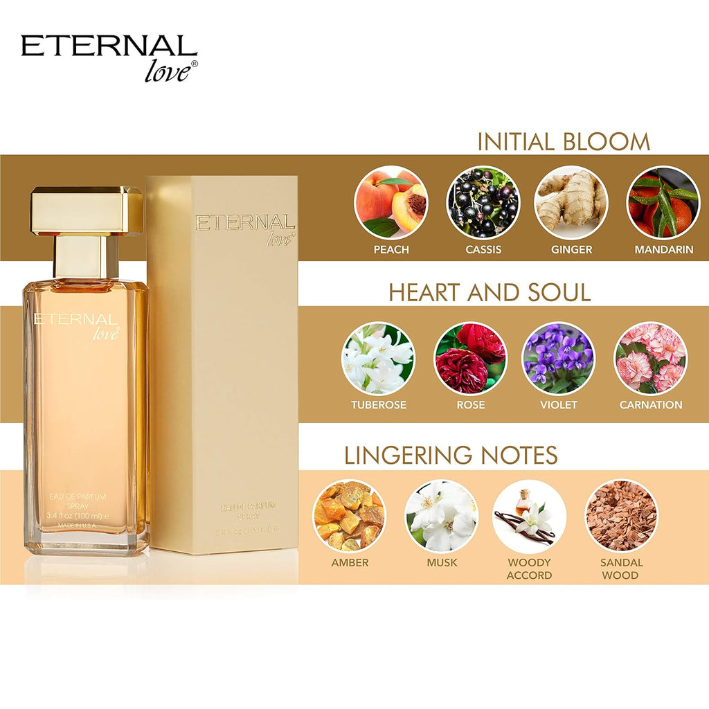 Eternal Love - Eau De Parfum for Women | Long-Lasting | Fresh & Enchanting Signature | Travel-Friendly Grooming Essential | Peach, Mandarin, & Amber Fragrance | All-Day Freshness | 100ml