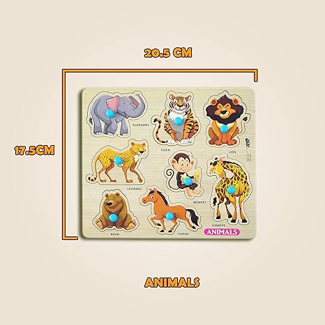 Highroof Animal Wooden Puzzle Kids Games Toys For Kids 3+ Jigsaw Puzzles For Adults Baby Learning