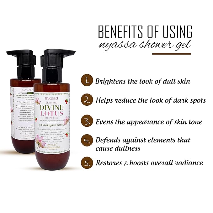 Nyassa Silkening Divine Lotus Shower Gel With 6 Nourishing Actives - 210 Ml | Floral Fragrance Body Wash