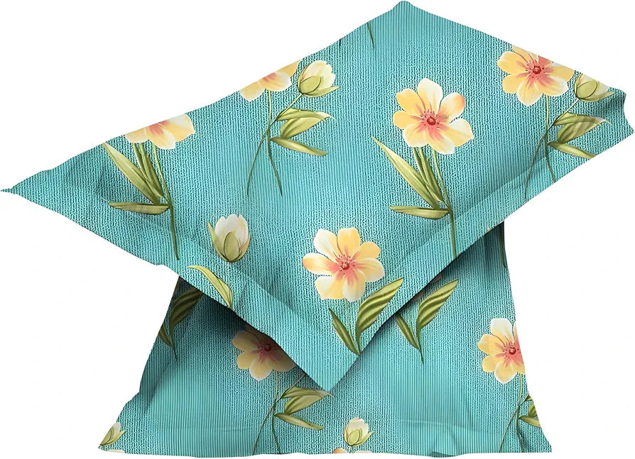 Starnstyle Polycotton 220 TC Floral Printed King Size Double Bedsheet with 2 Pillow Covers Themis