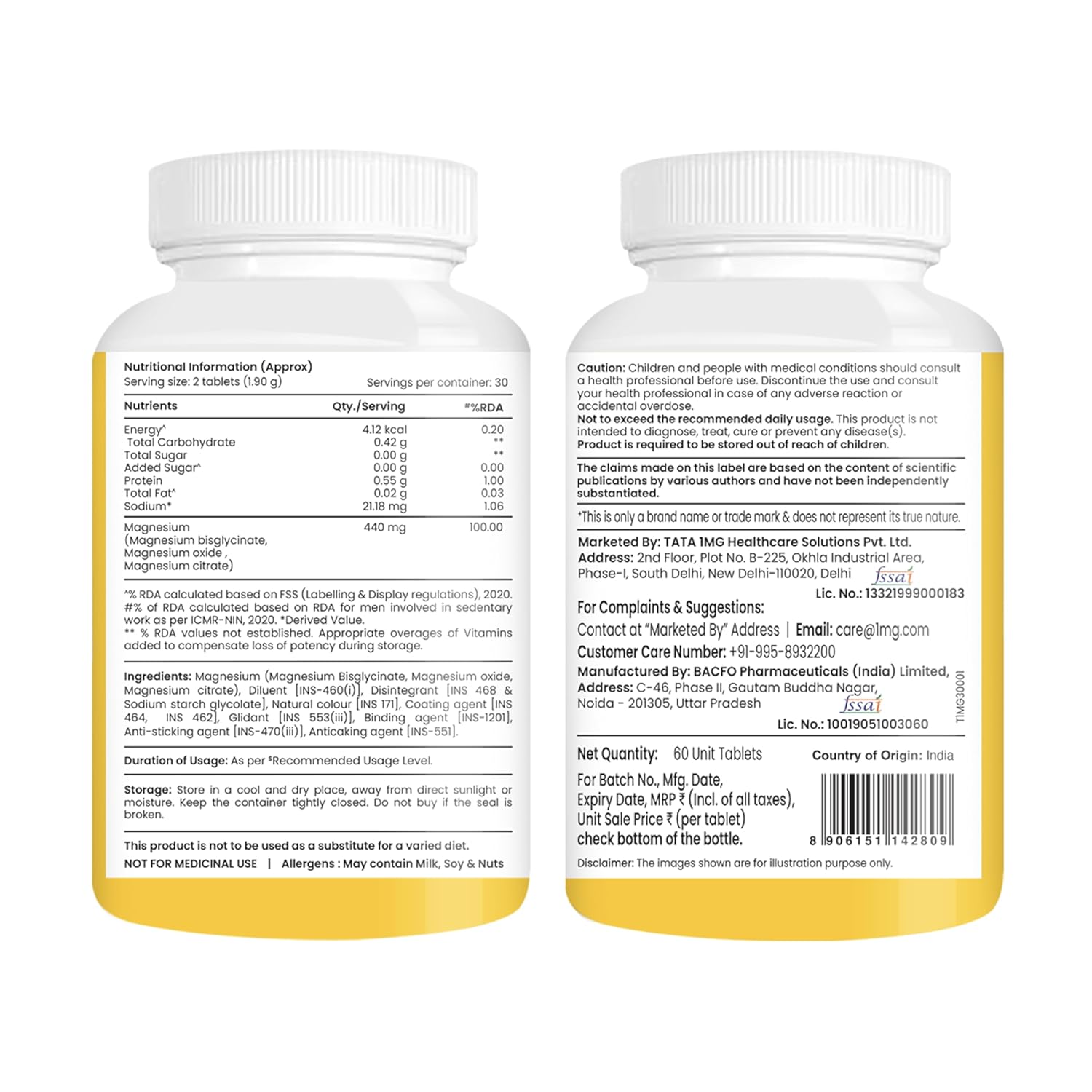 Tata 1mg Triple Magnesium Tablets | Magnesium Complex Supplement| Muscle Relaxant, Sleep and Strength