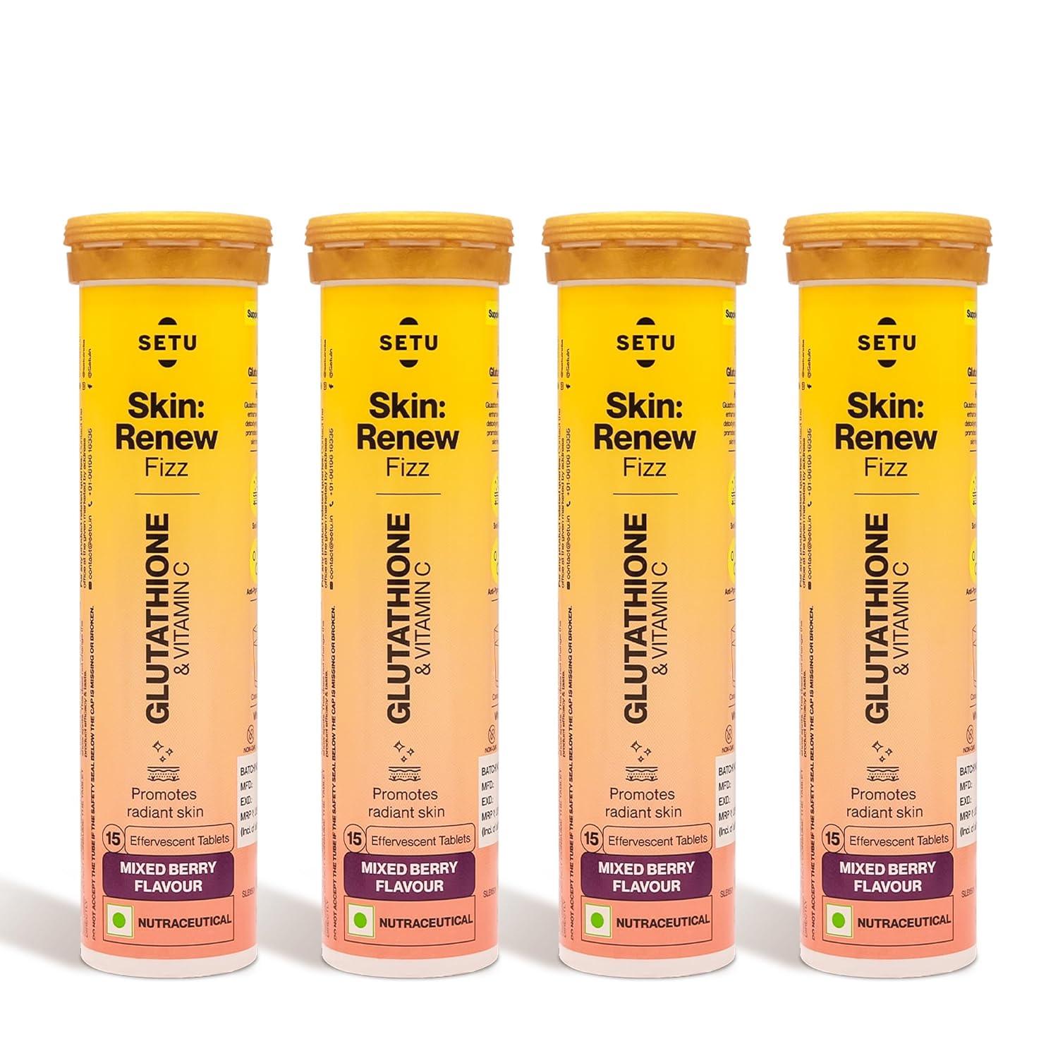 Setu Skin Renew - 15 Effervescent Tablets pack of 1 Flavour- Mixed Berry