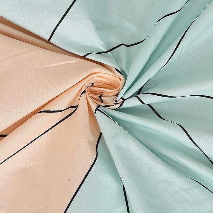 Decomizer Soft Glace Cotton King Size Ac Comforter Blanket 2 Large Pillow Covers Beige Green Triangle Colour