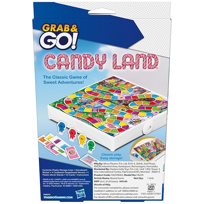 Hasbro Gaming Candy Land Grab and Go Game for Kids Ages 3 and Up