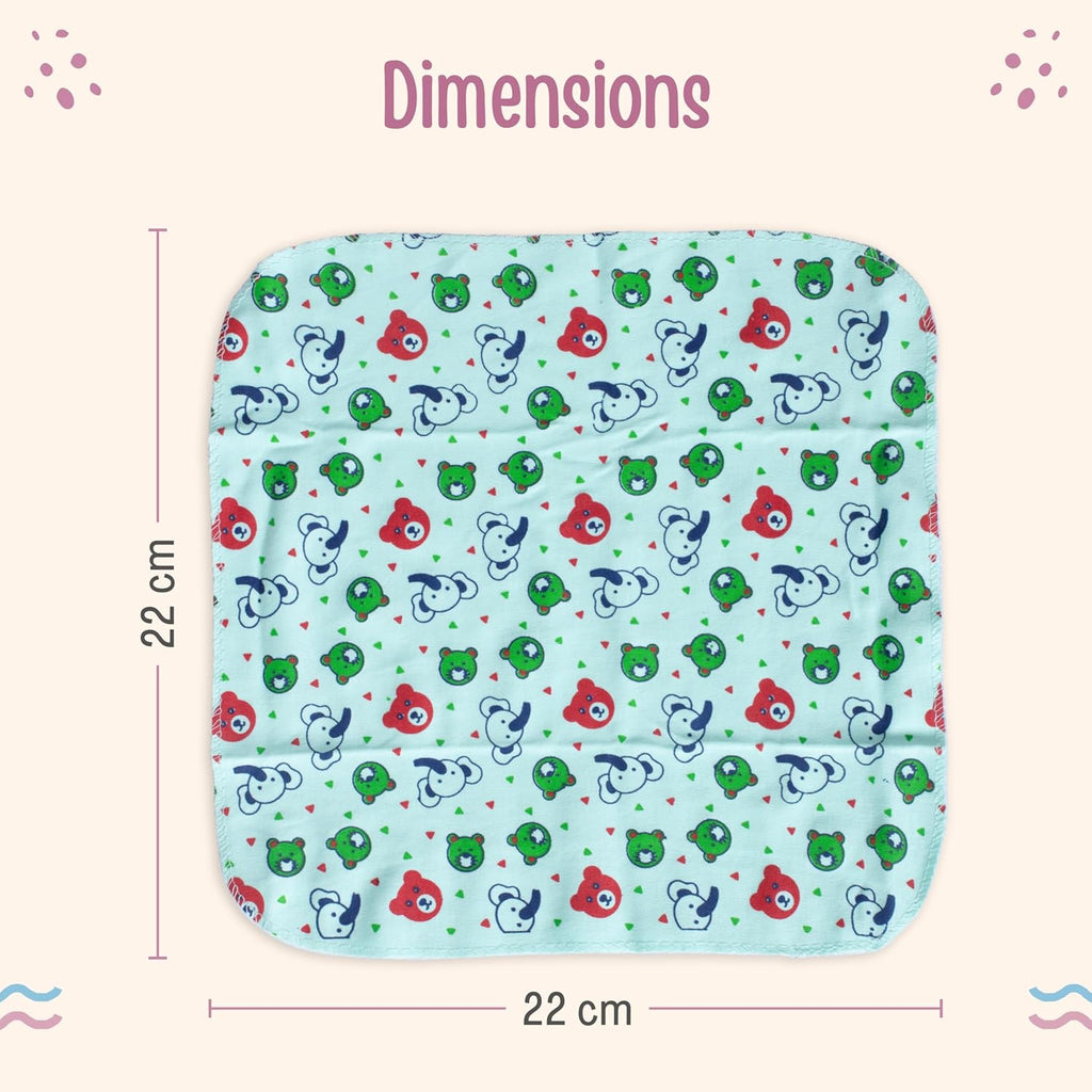 LuvLap Hosiery Cotton Cloth Premium Baby Washcloth for New Born, Washable (30 cm x 30 cm), Reusable, Absorbent, Extra Soft Face Towels/Washcloth for Babies, Starfish Print, Pack of 7 Pcs, Multicolour