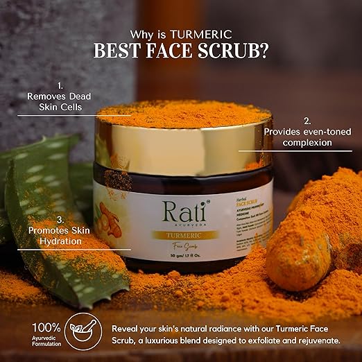 Rati Ayurveda Turmeric Face Scrub - 50 gms