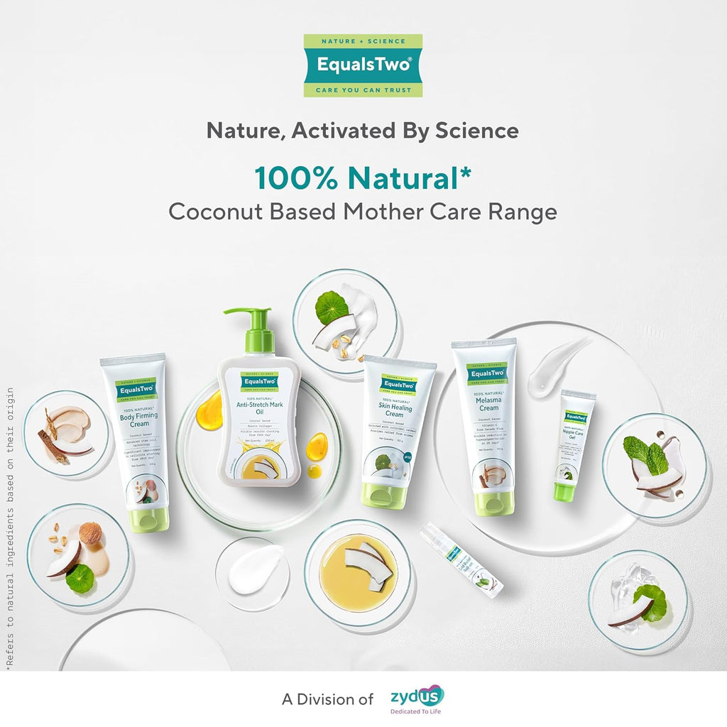 EQUALSTWO by Zydus Skin Healing Cream for Baby & Mom – 150gm | Eczema Relief, Rash & Dry Itchy Skin | pH 5.5 | Dermatologist-Tested | Gentle Moisturizer for Sensitive, Red, Irritated Skin, (Pack 1)