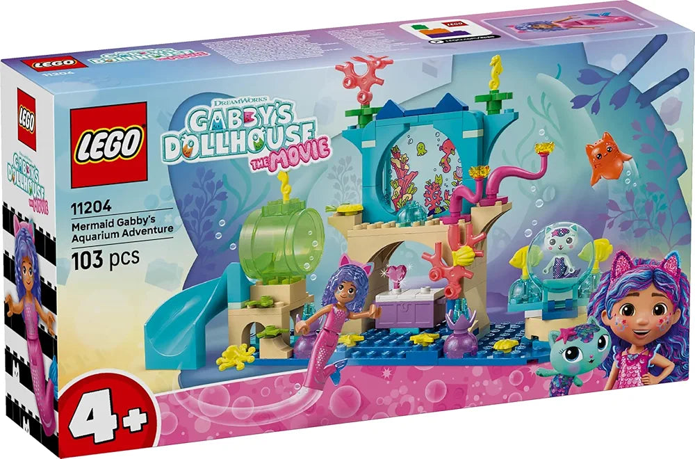 Lego Gabby’s Dollhouse Mermaid Gabby’s Aquarium Adventure Animal Toy 11204 Building Blocks Toys for 4+ Gift for Boys and Girls